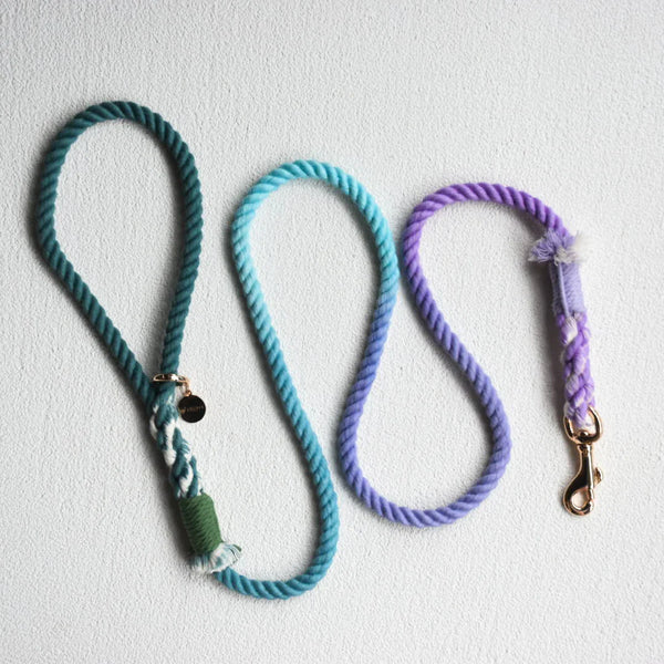 Petspuff My Mermaid Cotton Rope Dog Lead – Handmade 5ft Leash with Solid Brass Hardware