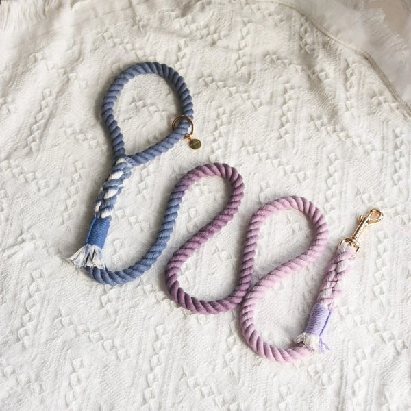 Petspuff Cotton Rope Dog Leash – Beautiful Violet | 5ft | Brass Hardware | Handmade