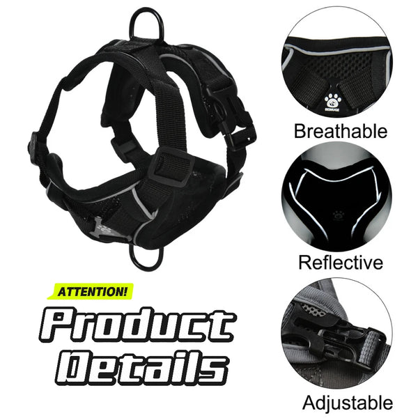 Petspuff Soft Mesh Hiking Harness & Lead Set – Reflective Vest Harness | Small Dogs & Cats