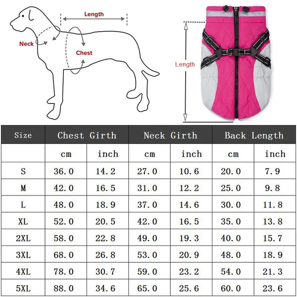 Petspuff Waterproof Dog Coat with Built-In Harness – Padded Winter Jacket | Small to Extra Large Dogs