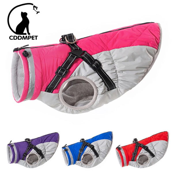 Petspuff Waterproof Dog Coat with Built-In Harness – Padded Winter Jacket | Small to Extra Large Dogs