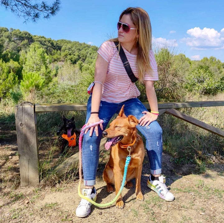 ROPE LEASH - OMBRE LIGHT BROWN-2
