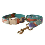 Petspuff Personalised Camo Dog Collar & Lead with Bow Tie – Metal Buckle, Engraved Name Tag | Medium & Big Dogs