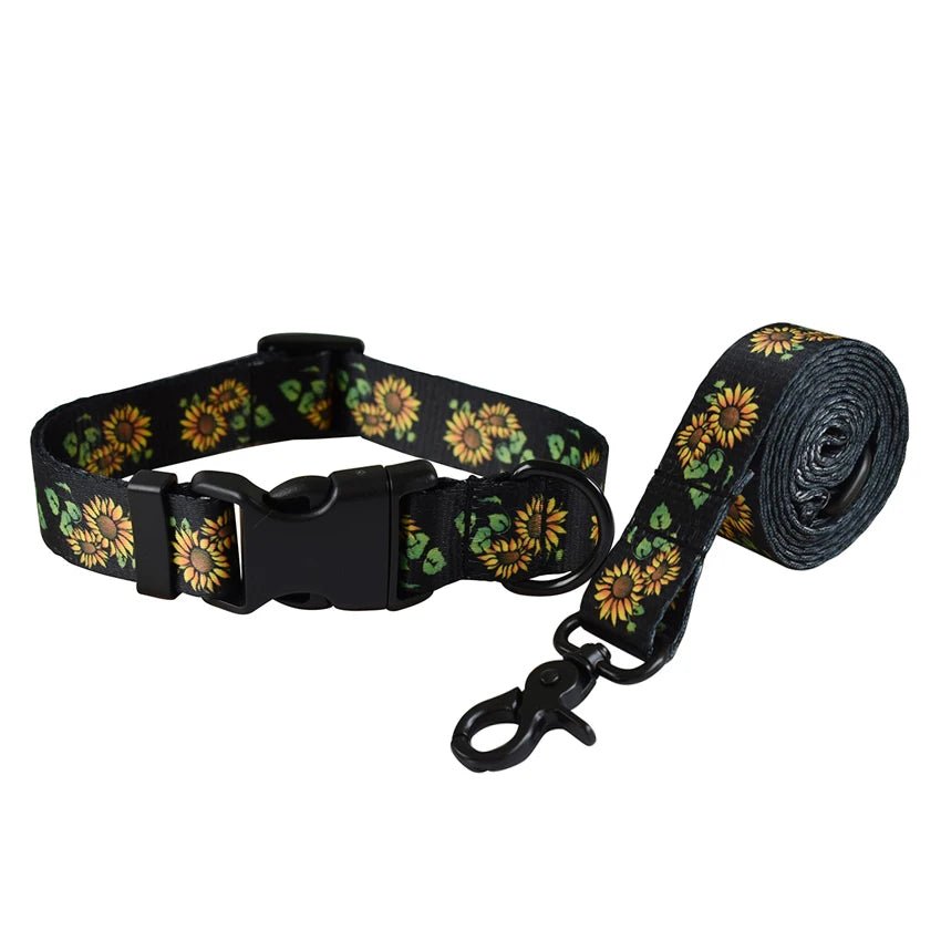 Petspuff Printed Nylon Dog Collar & Lead Set with Quick-Release Buckle – 15 Designs | S–XL