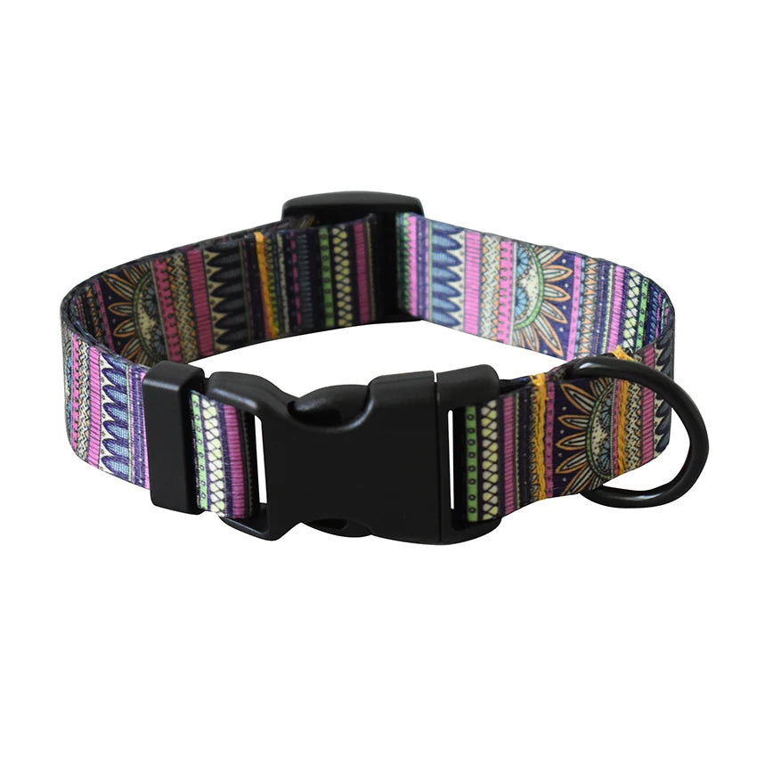 Petspuff Personalised Printed Nylon Dog Collar – Engraved Name Plate | 15 Designs, S–XL