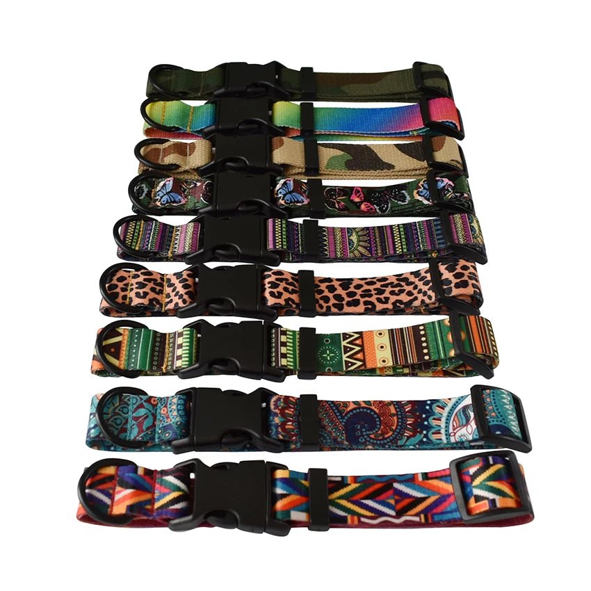 Petspuff Printed Nylon Dog Collar & Lead Set with Quick-Release Buckle – 15 Designs | S–XL