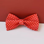 Petspuff Red Polka Dot Bow Tie Dog Collar & Lead – Adjustable Cotton Collar | S–XL