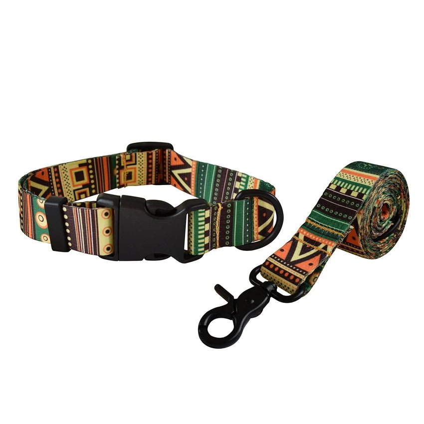 Petspuff Printed Nylon Dog Collar & Lead Set with Quick-Release Buckle – 15 Designs | S–XL