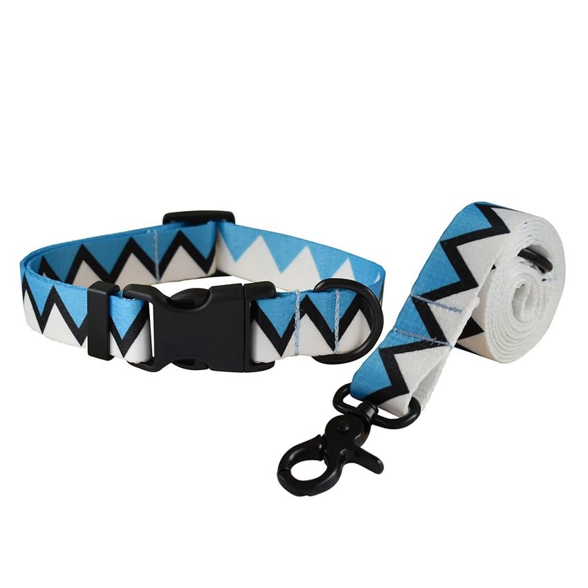 Petspuff Printed Nylon Dog Collar & Lead Set with Quick-Release Buckle – 15 Designs | S–XL