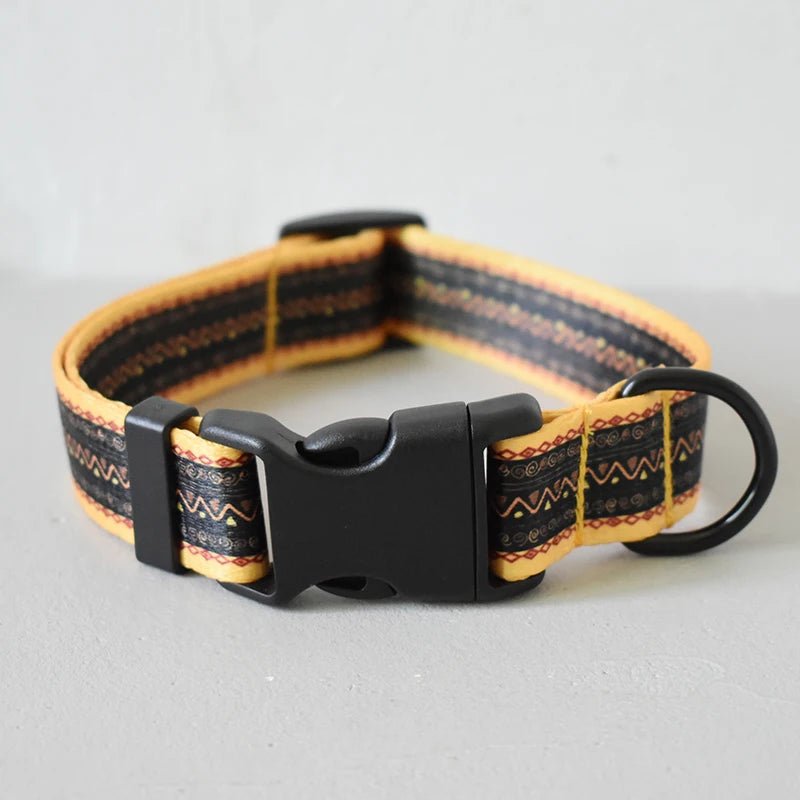 Petspuff Personalised Printed Nylon Dog Collar – Engraved Name Plate | 15 Designs, S–XL
