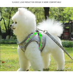 Petspuff Check Mesh Harness & Lead Set – Reflective Breathable Vest | Small Dogs, Puppies & Cats