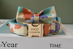 Petspuff Personalised Camo Dog Collar & Lead with Bow Tie – Metal Buckle, Engraved Name Tag | Medium & Big Dogs