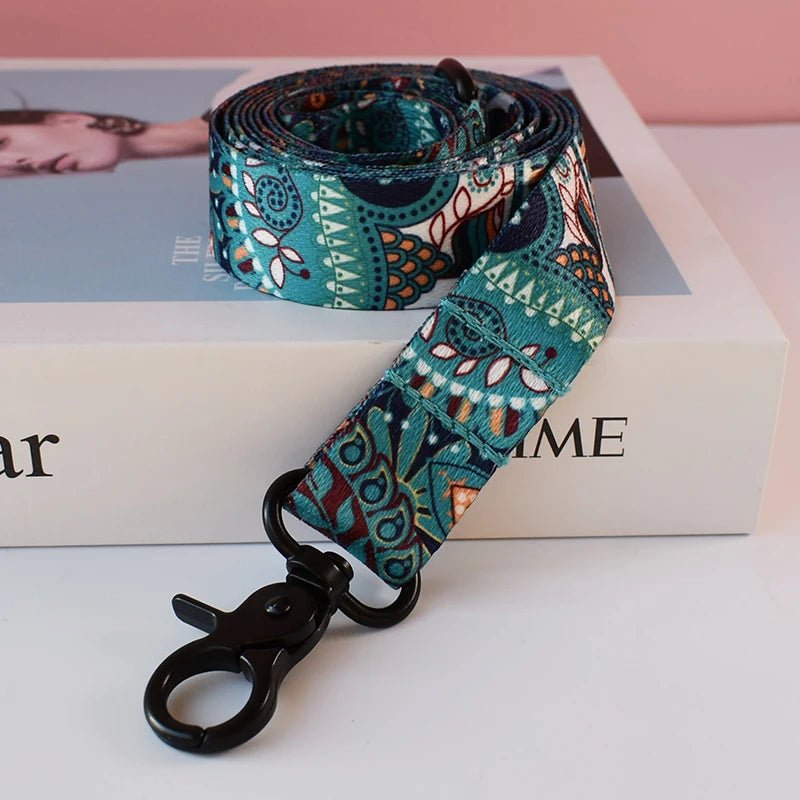 Petspuff Personalised Boho Print Nylon Dog Collar & Lead – Free Engraved Name Tag | S–XL