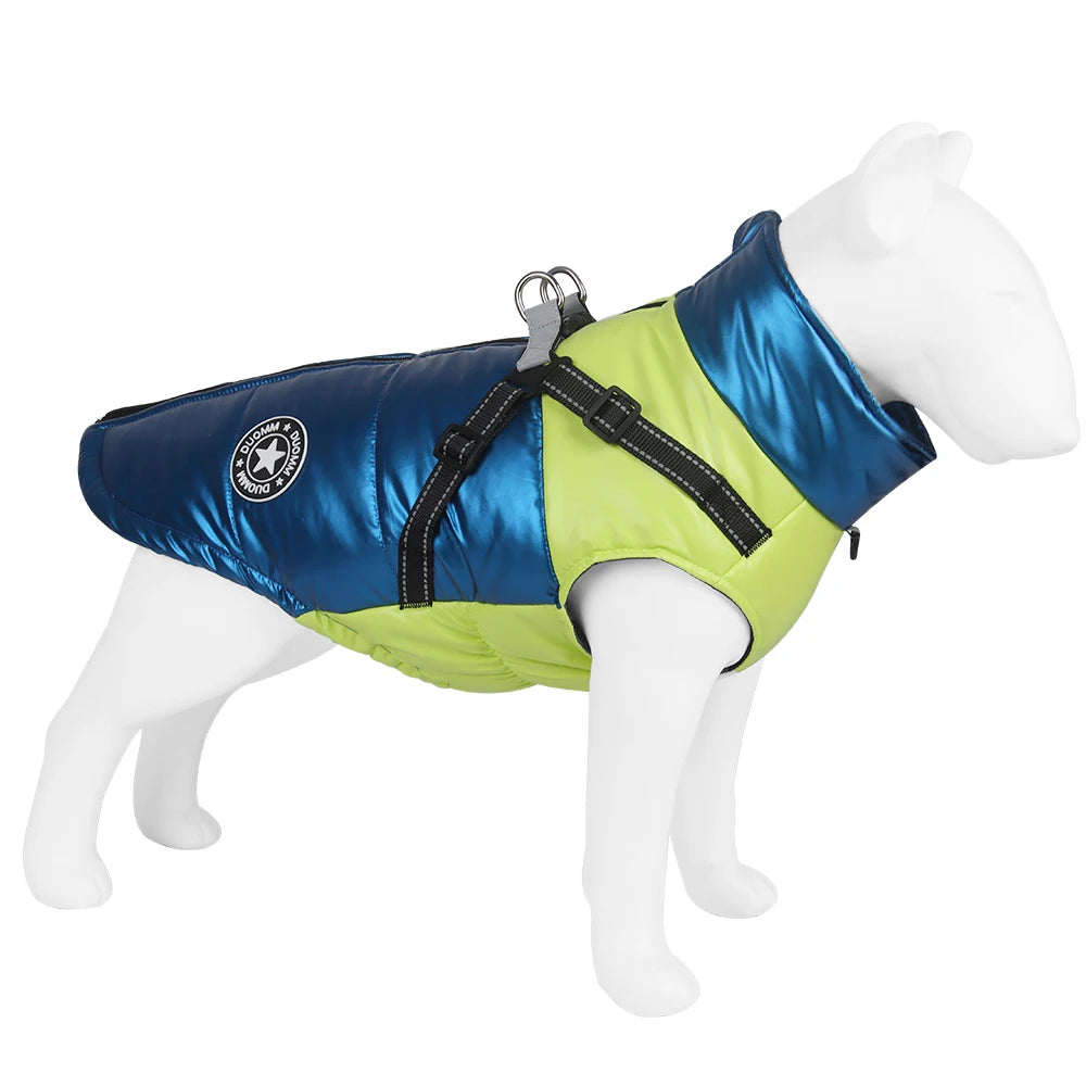 Petspuff Waterproof Padded Dog Coat with Built-In Harness – Winter Jacket | Small & Medium Dogs