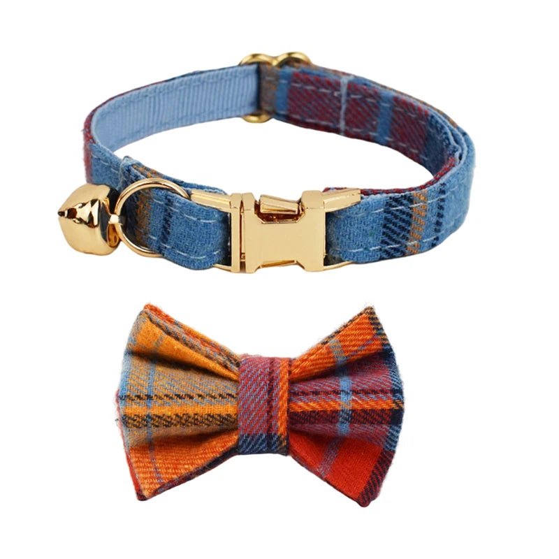 Petspuff Personalised Cat Collar with Bow Tie – Safety Buckle & Engraved Name Tag | 7 Designs - Petspuff