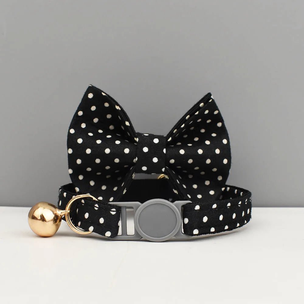 Petspuff Personalised Cat Collar with Bow & Safety Buckle – Engraved Name Tag | Soft Kitten Collar