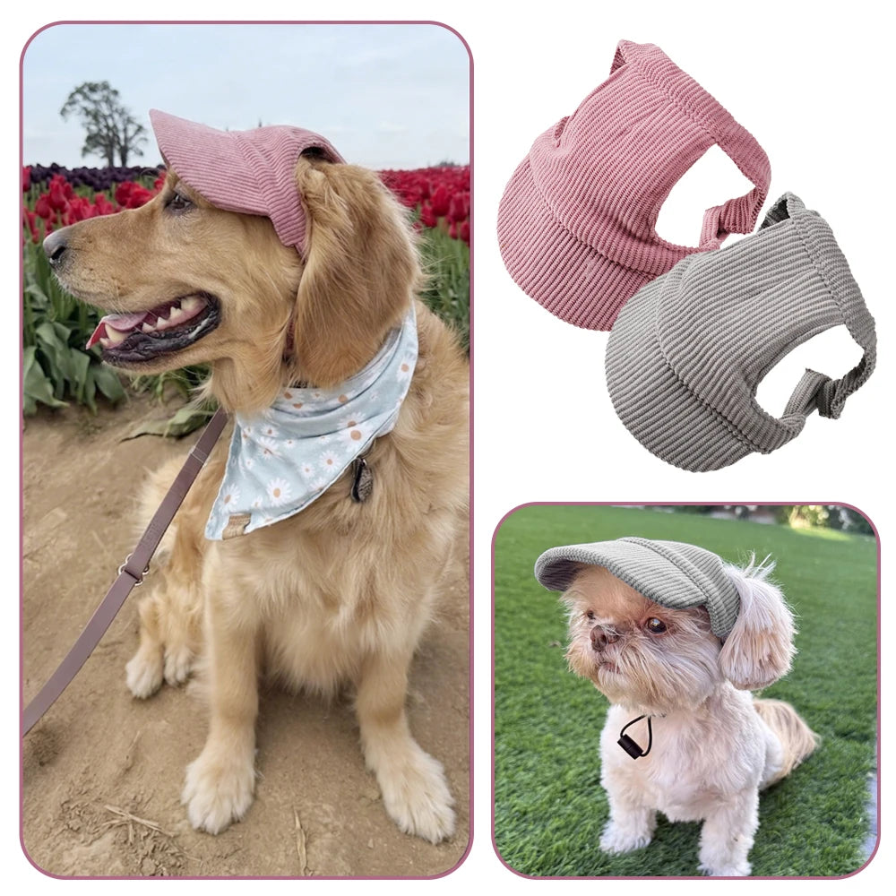 Petspuff Dog Baseball Cap – Adjustable Sun Hat with Ear Holes | Small to Large Dogs