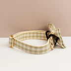 Petspuff Personalised Plaid Dog Collar, Harness & Lead Set – Engraved Name Tag & Bow | Style 23