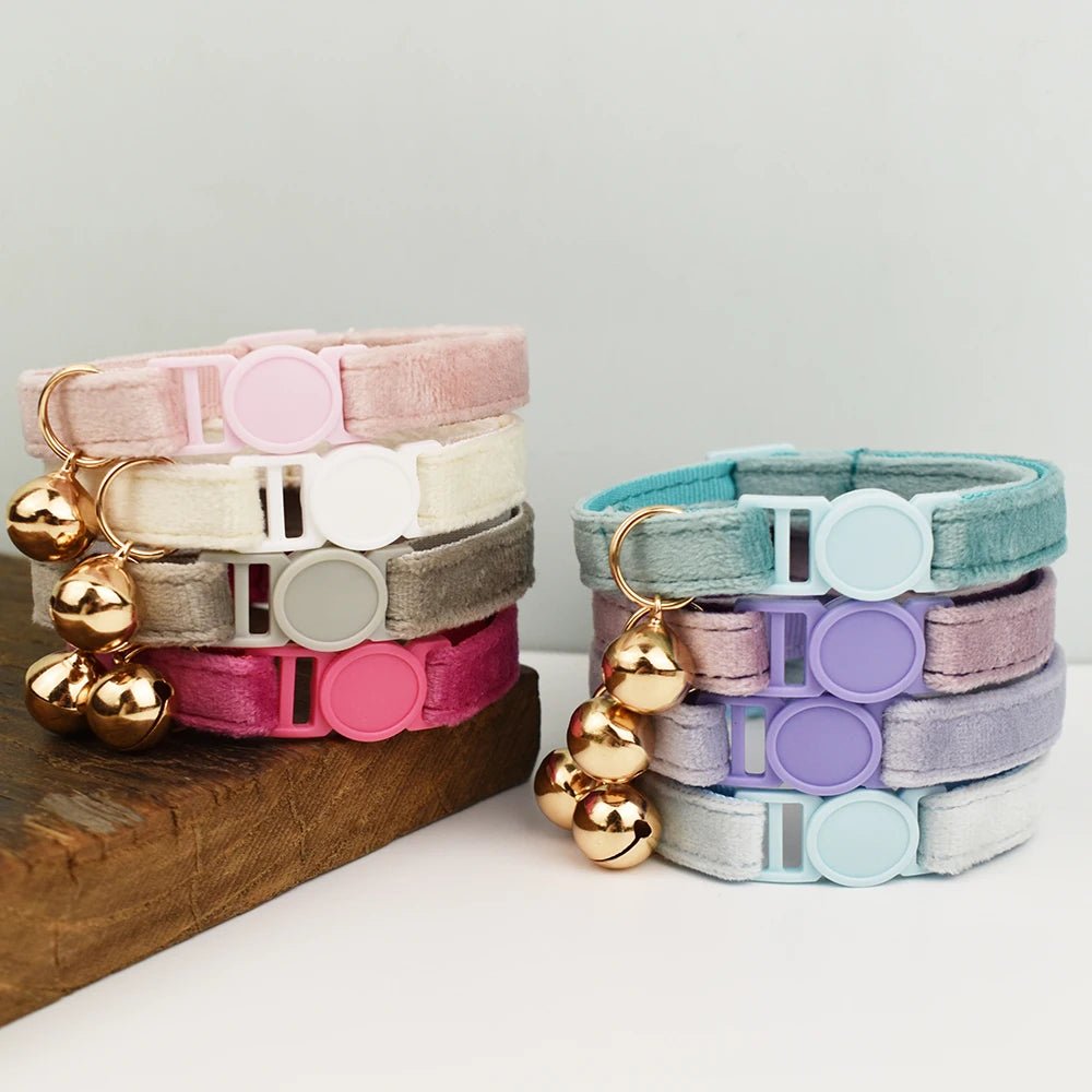 Petspuff Velvet Cat Collar with Bow Tie & Breakaway Safety Buckle – 14 Colours - Petspuff