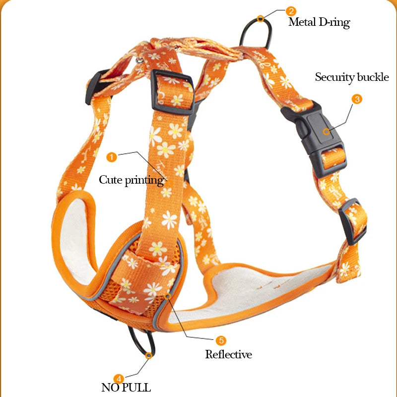 Petspuff Daisy Reflective No-Pull Dog Harness – Padded Vest Harness | Medium & Large Dogs