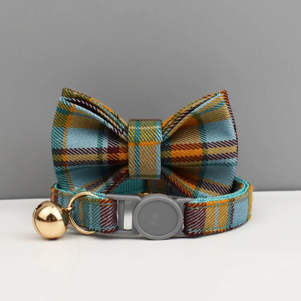 Petspuff Personalised Cat Collar with Bow & Safety Buckle – Engraved Name Tag | Soft Kitten Collar