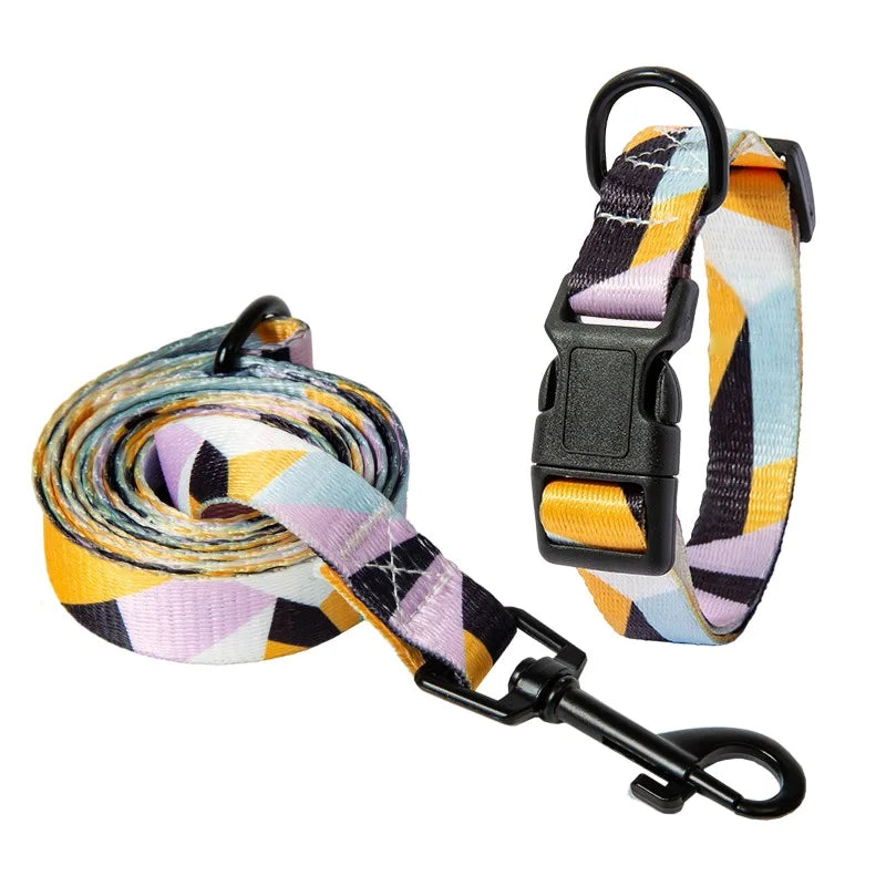 Petspuff Bohemian Dog Collar & Lead Set – Adjustable Boho Print Collar | Small to Large Dogs