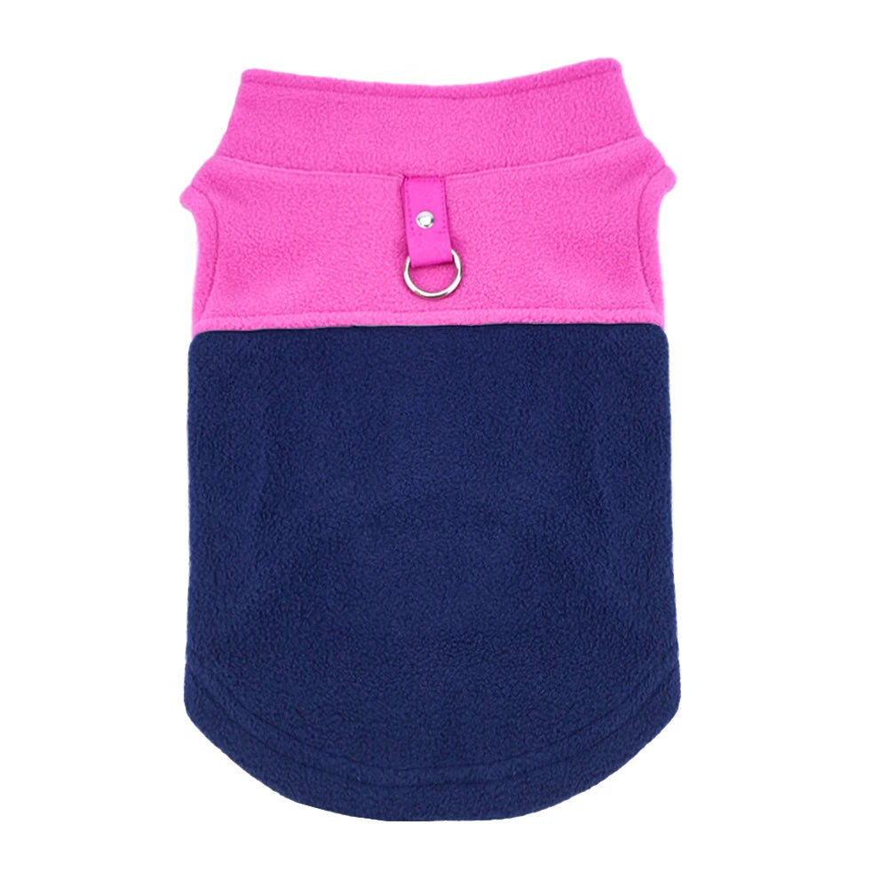 Petspuff Quilted Fleece Dog Jacket with D-Ring – Warm Winter Vest | Small Dogs & Cats