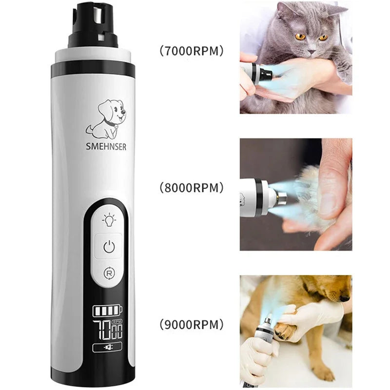 Petspuff Electric Pet Nail Grinder with LED Light – USB Rechargeable Trimmer | Dogs & Cats