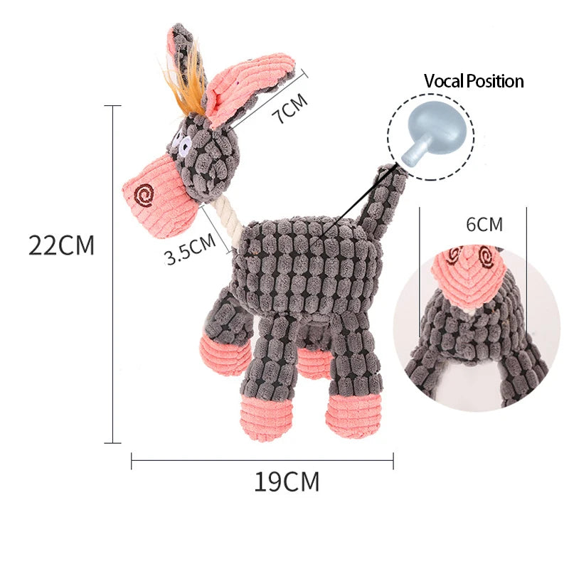 Petspuff Squeaky Plush Animal Dog Toy – Interactive Chew Toy for Puppies, Small & Large Dogs | 18 Designs