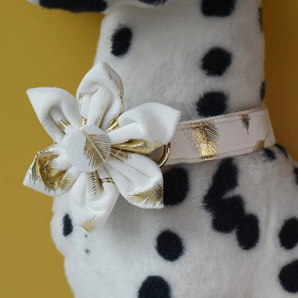 Petspuff Personalised Velvet Flower Dog Collar & Lead – Free Engraved ID | Cocker Spaniel, S–XL