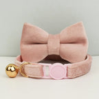 Petspuff Velvet Cat Collar with Bow Tie & Breakaway Safety Buckle – 14 Colours - Petspuff