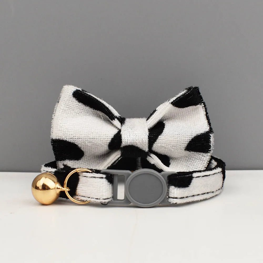 Petspuff Personalised Cat Collar with Bow & Safety Buckle – Engraved Name Tag | Soft Kitten Collar