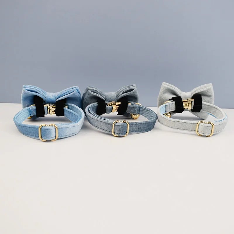 Petspuff Personalised Velvet Cat Collar with Bow, Bell & Engraved ID Tag | Kittens & Cats - Petspuff