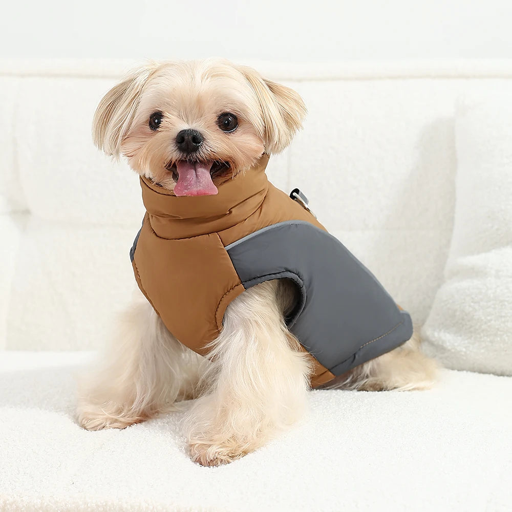 Petspuff Reflective Hiking Dog Jacket – Windproof Fleece Coat with D-Ring | Small & Medium Dogs