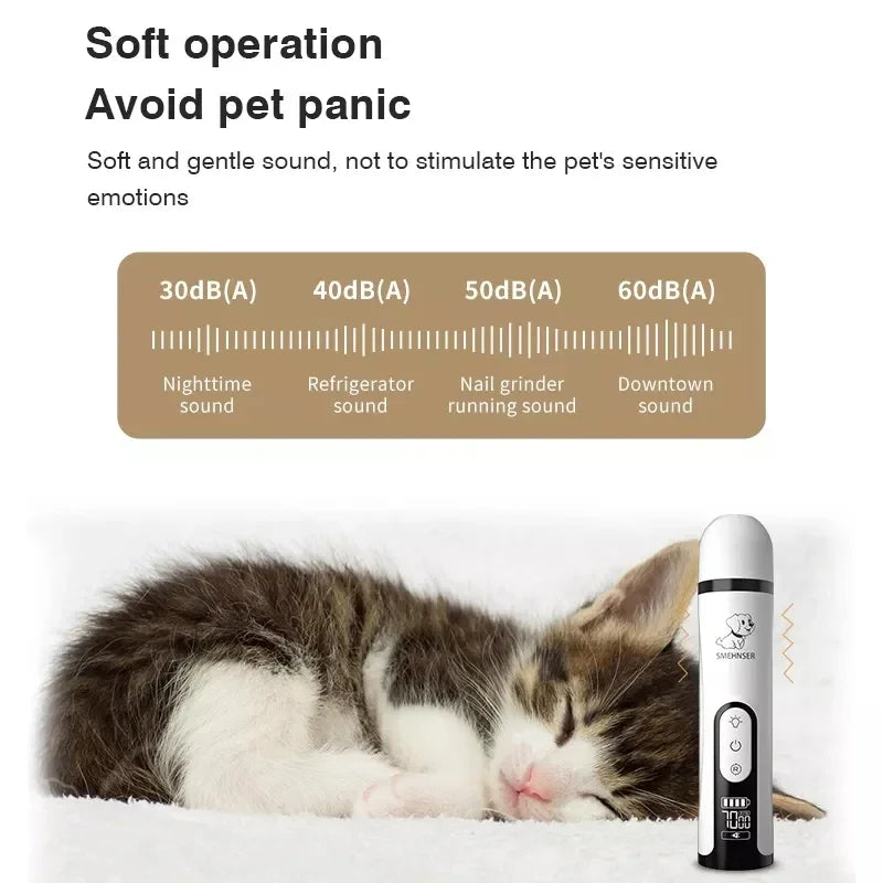 Petspuff Electric Pet Nail Grinder with LED Light – USB Rechargeable Trimmer | Dogs & Cats