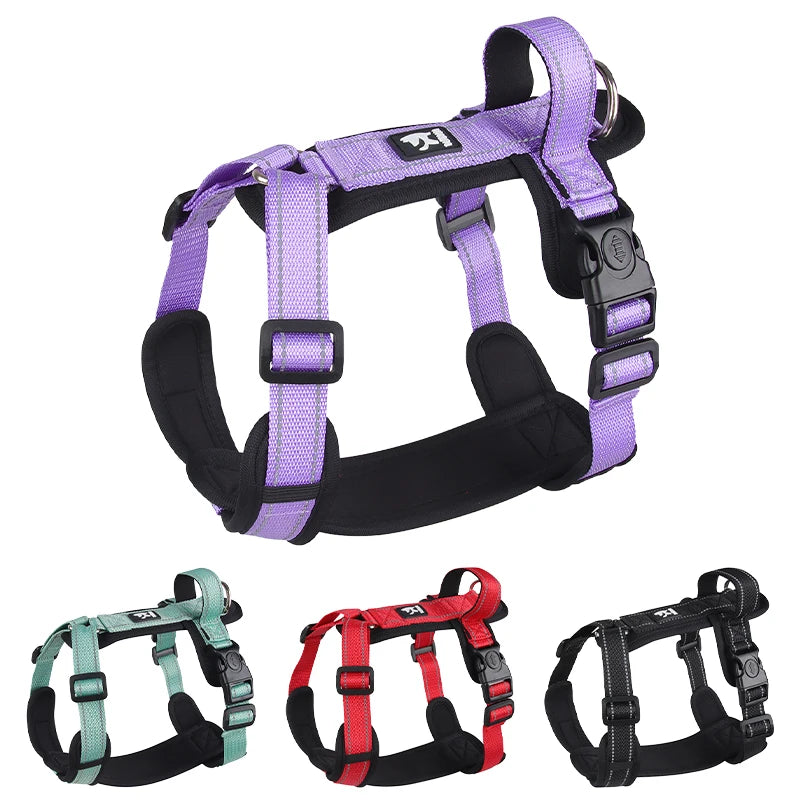 Petspuff Neoprene Padded Dog Harness with Handle – Reflective Vest | Small to Large Dogs