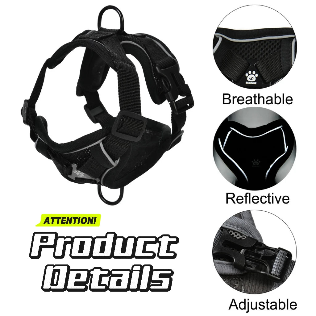 Petspuff Soft Mesh Hiking Harness & Lead Set – Reflective Vest Harness | Small Dogs & Cats
