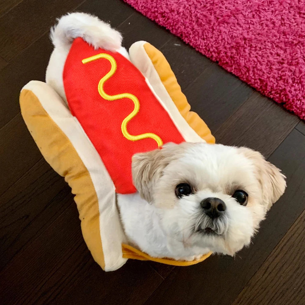 Petspuff Hot Dog Costume – Funny Halloween & Party Outfit | Small Dogs & Cats