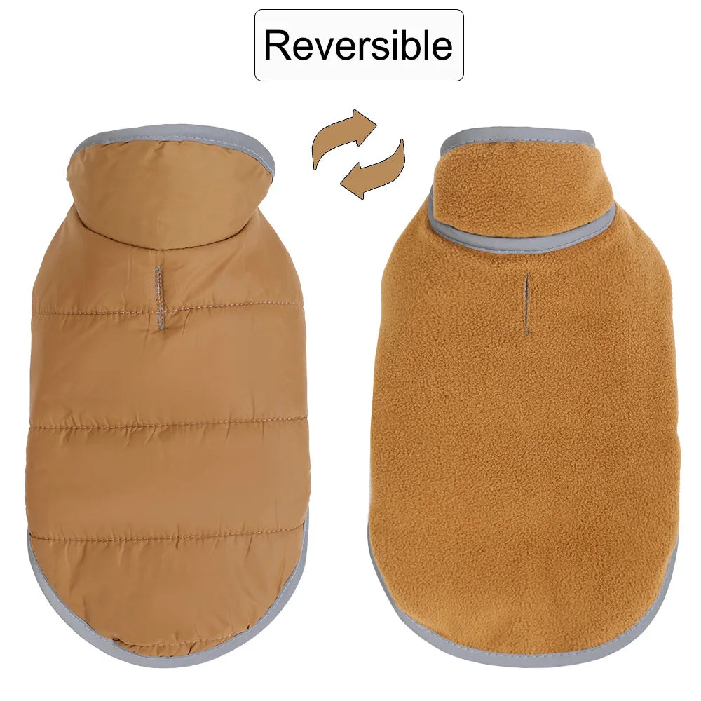 Petspuff Reflective Corduroy Dog Jacket – Fleece-Lined Winter Coat with Lead Hole | Small & Medium Dogs