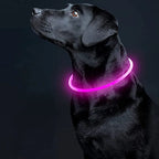 Petspuff USB Rechargeable LED Dog Collar – Glow Safety Light for Night Walks | Cut to Fit