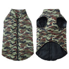 Petspuff Camouflage Fleece Dog Jacket – Windproof Winter Coat with D-Ring | Large Dogs
