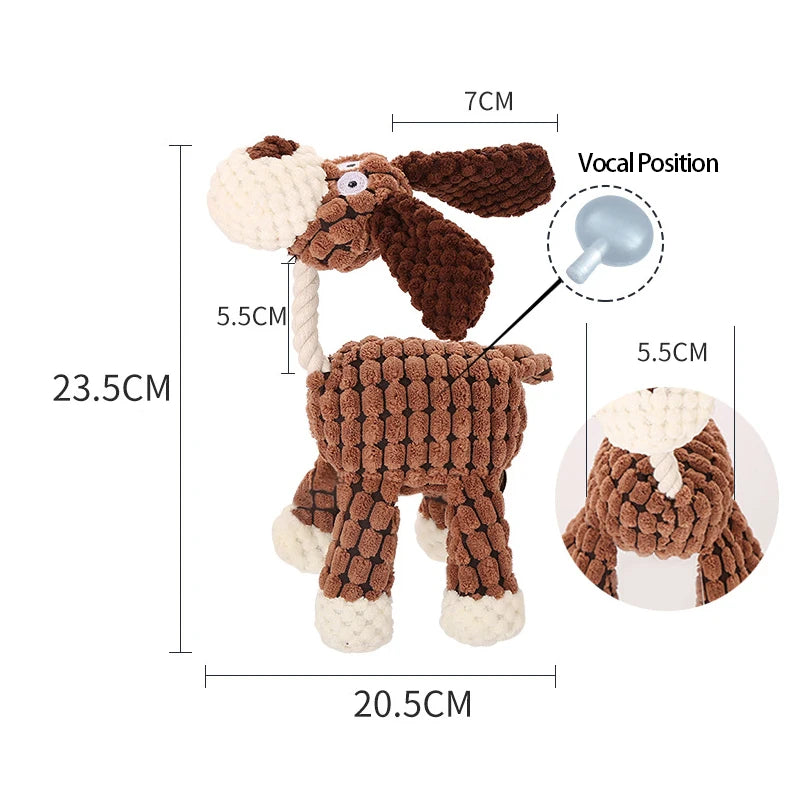 Petspuff Squeaky Plush Animal Dog Toy – Interactive Chew Toy for Puppies, Small & Large Dogs | 18 Designs