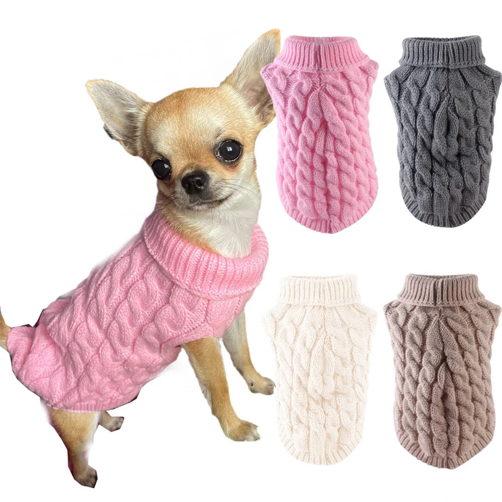 Petspuff Cable Knit Dog Jumper – Warm Winter Sweater | Small Dogs & Puppies