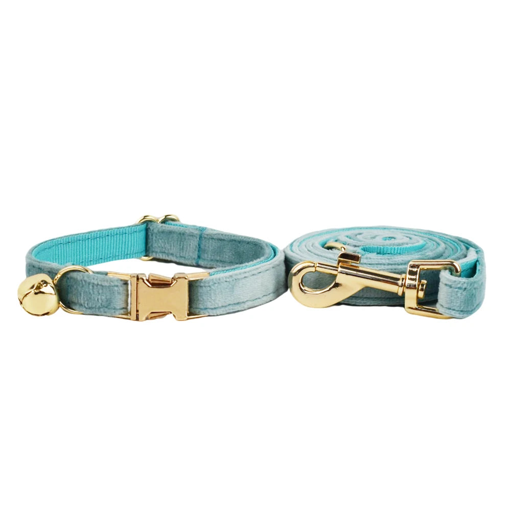Petspuff Personalised Bow Cat Collar & Lead with Bell – Engraved ID Tag | 7 Colours