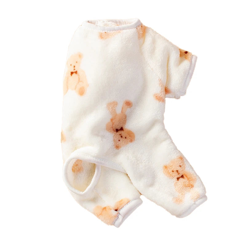 Petspuff Bear Plush Dog Pyjamas – Cosy Fleece Onesie | Small & Medium Dogs and Cats