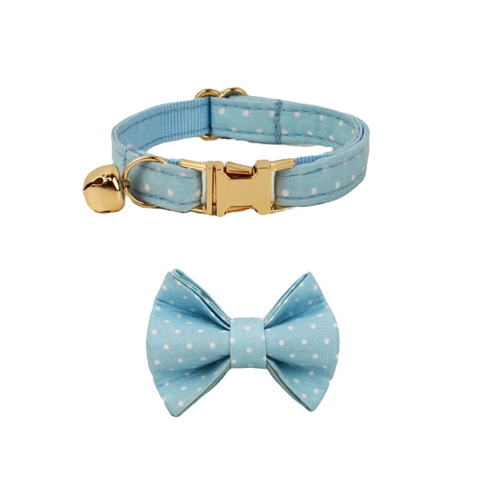 Petspuff Personalised Soft Cat Collar with Bow & Safety Buckle – Engraved Name | 7 Colours