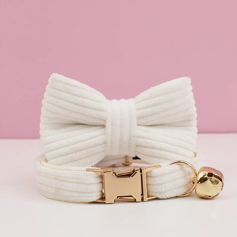 Petspuff Personalised Cat Collar with Bell & Bow – Engraved ID Tag | Adjustable, 5 Colours