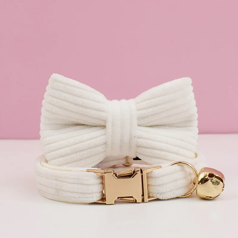 Petspuff Personalised Cat Collar with Bell & Bow – Engraved ID Tag | Adjustable, 5 Colours