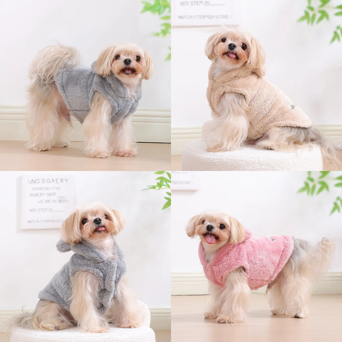 Petspuff Rabbit Ear Fleece Dog Hoodie – Warm Hooded Coat with D-Ring | Small Dogs & Cats