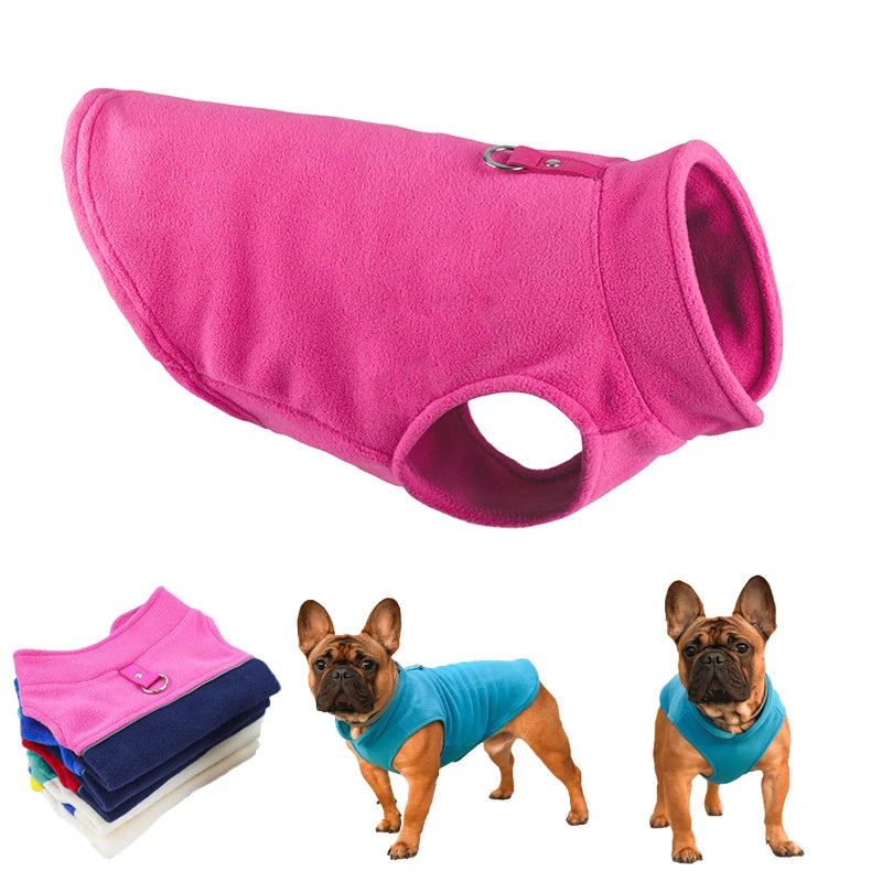 Petspuff Quilted Fleece Dog Jacket with D-Ring – Warm Winter Vest | Small Dogs & Cats